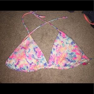 VS tie die triangle bikini top
